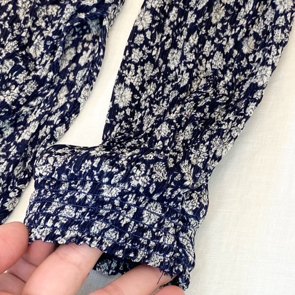 Lucky Brand Floral Boho Crinkle Fabric Embroidered Tunic Top - Picture 5 of 10